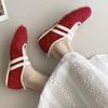 Soft Sole Flat Shoes Women Round Head Shallow Mouth Suede Line with Anti-slip Wear-resistant Single Shoes