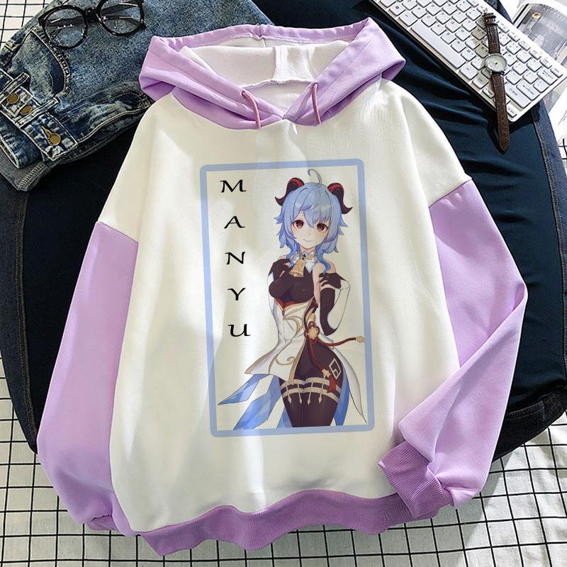 Hoodies Game Genshin Impact Splicing Women 3D Long Sleeve Couple Sweatshirt Pullover Cosplay Oversized Girls Hoodie