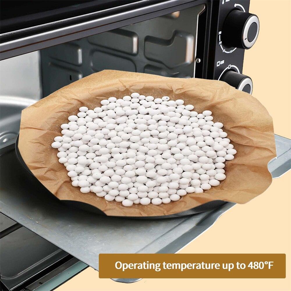 0,85 mm opakovaně použitelné pečící fazole z keramických závaží na koláčovou kůrku pro krémovou, rebarborovou, banoffee a slepou pečenou koláčovou kůrku