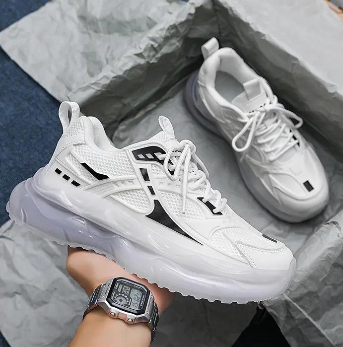 Pantofi bărbați cu pernă de aer pentru absorbția șocurilor toamnă și iarnă 2024 noi la modă versatili platformă sport casual creștere în înălțime pantofi de tată ins