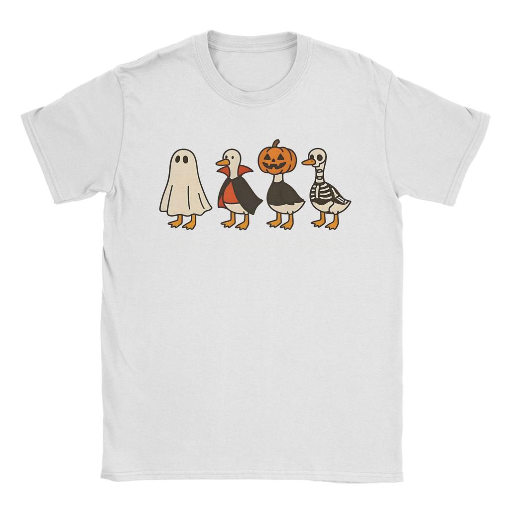 All Seasons Spooky Goose On The Loose Halloween T Shirt For Unisex Pure Cotton T-shirts Short Sleeve Clothing