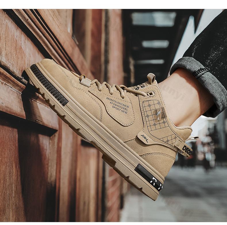 Men's Casual Ankle Boots 2025 New High Top Sneakers Outdoor walking Shoes for Men Non Slip Platform Boots Zapatillas Hombre