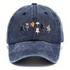 Cute cat printed baseball cap for men and women, simple and casual, daily sun protection, duck tongue cap