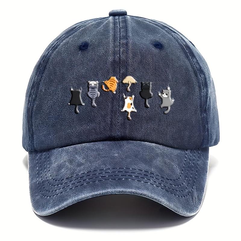 Cute cat printed baseball cap for men and women, simple and casual, daily sun protection, duck tongue cap