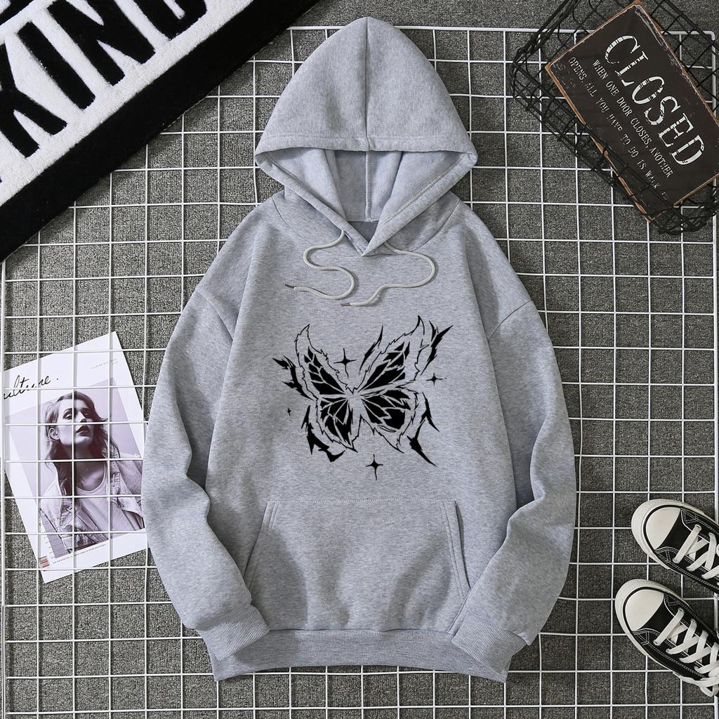 Autumn and Winter Fleece Women's Sweater Hooded Animal Print Sweater Women's Ins Harajuku Sweater