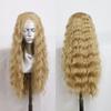 AIMEYA Blue Wigs Loose Curly Synthetic Lace Front Wig  Heat Resistant Synthetic Lace Wig Cosplay Blue Green Blonde Color