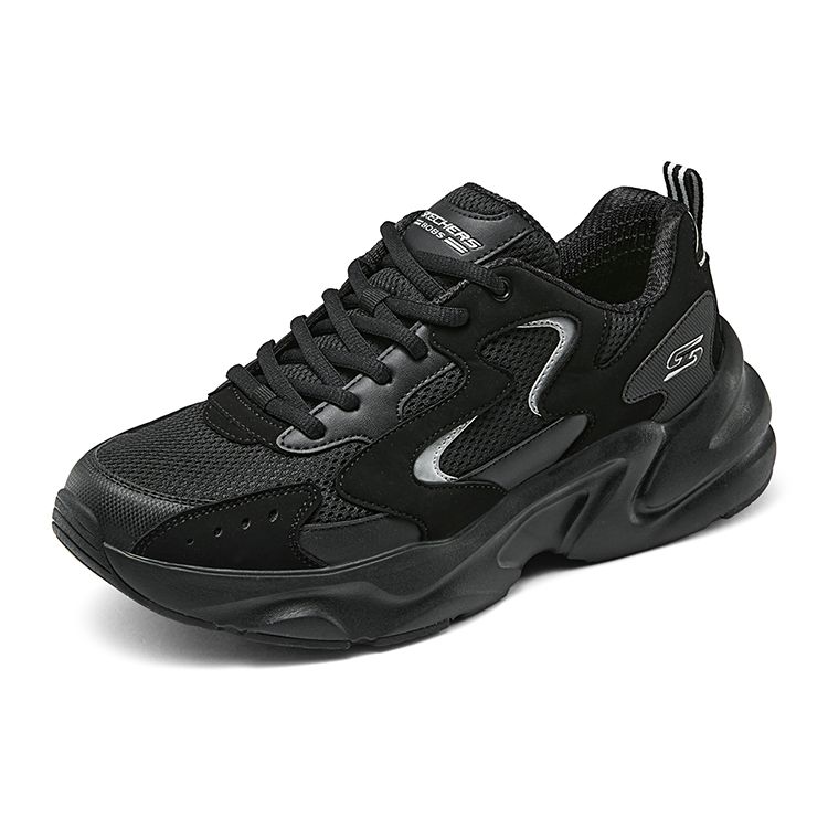 Skechers Bobs Bamina 2 Mesh Fabric Synthetic Leather Casual Shoes Men sneakers Black 118324-BBK
