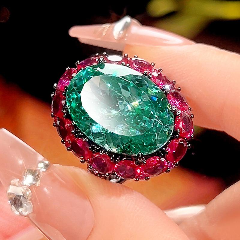 

Jewelry Simulation Para Green Dry Rose Light Luxury Jewelry Set Main Stone 15 * 20