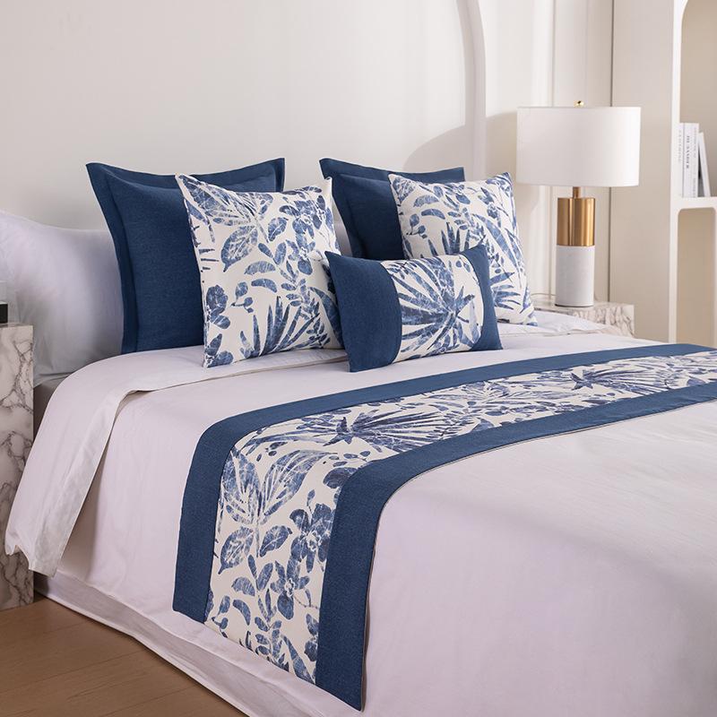 

1pcs Rural Style Splicing Jacquard Bed Flag Bedding Dust-proof Bed Cover Hotel Household Bed End Towels Washable Easy To Maintain Decora Bed Runner 30x50cm Cover No core