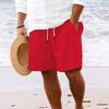2023 Men's Hot-Selling Cotton Linen Drawstring Beach Shorts