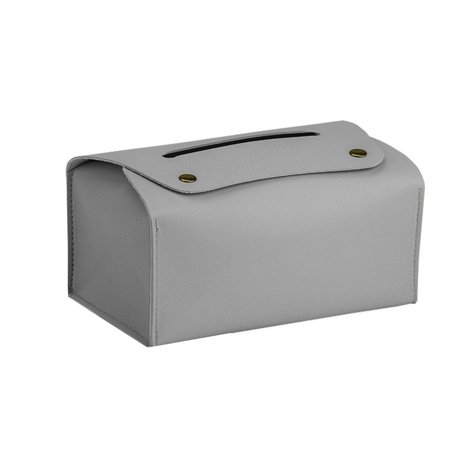 

Коробка для салфеток из искусственной кожи, прямоугольный контейнер для бумажных полотенец, элегантная коробка для хранения салфеток, многоразовый диспенсер для салфеток серый