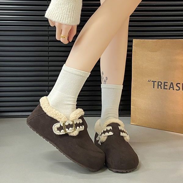 

Women s large size soft elastic winter warm and cold a foot stirrup padded snow boots non-slip wear outdoor leisure sports cotton boots 40 кавовий