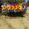 1Pcs Outdoor Kid Toy Sequin Flower Shaped Laser Handheld Windmill Home Garden Decoration Wind Spinner Whirligig Yard Decor
