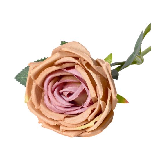 Artificial Rose Flower Big Bloom Fake Silk Rose Flower Realistic Faux Long Stem Rose Bouquet with Leaves for Home Kitchen Party Wedding Decor