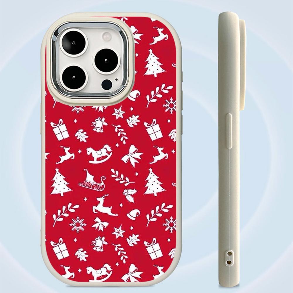 N111 Merry Christmas art Happy New Year Soft Phone Cases for Samsung S24 S23 A15 A12 A35 A54 Infinix Hot 40i Plating Frame Camera Protector Back Cover