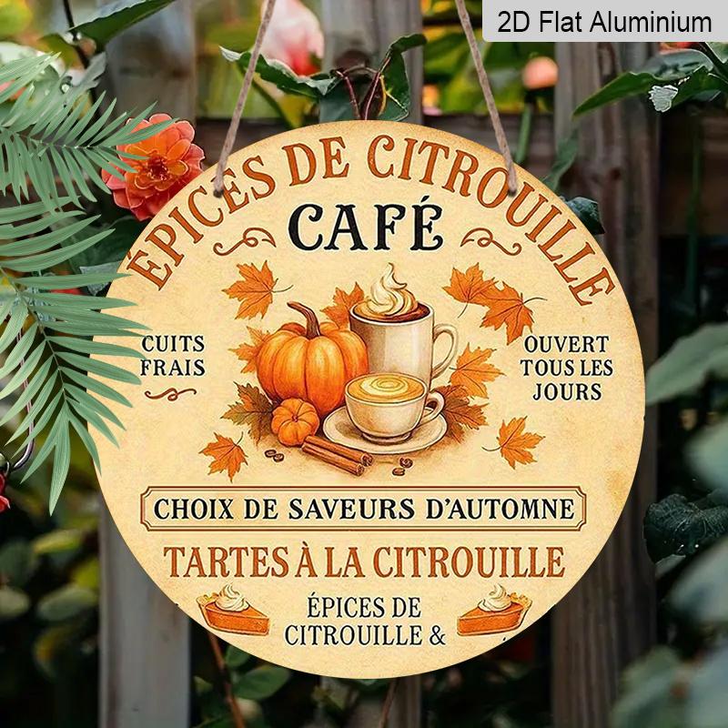 

2D Flat Aluminum 7.87 Inch X 7.87 Inch Pumpkin Pattern Wall Decor, Rustic Style. Suitable for Living Rooms, Kitchens, Bars, Cafes, Clubs, Porches 1pc