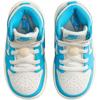 Jordan Air Jordan 1UNC Slip Resistant Abrasion Resistant High top Toddler Shoes White Blue Infant And Toddler FD1413-402