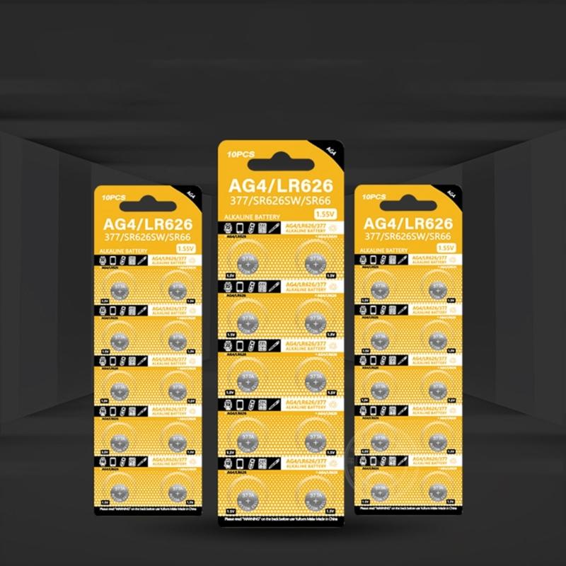 

AG4 LR626 Щелочная батарея 1,55 В, таблеточные элементы, надежный источник питания для измерения уровня глюкозы в крови и тестирования уровня холестерина