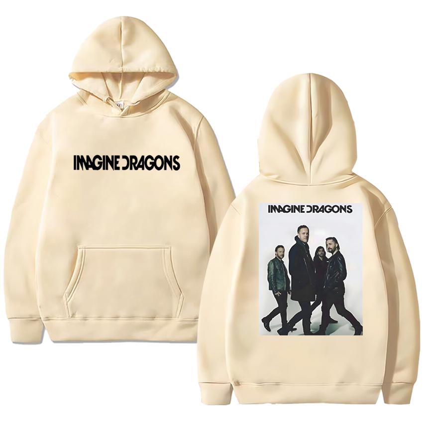 Rock Band 90s Imagine Dragons World Tour 2025 Print Streetwear Hoodie Men Women Vintage Casual Pullover Unisex Fleece Sweatshirt
