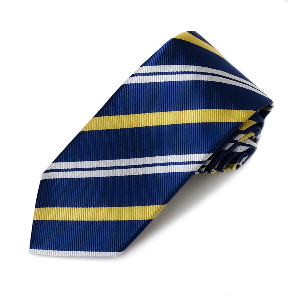 

OnCoM Silk Made in and White Perfect for Birthdays and Narrow Men s Nishijin-ori Tie, Japan, Blue, Yellow, Stripes, Gifts, thsu1510-010d-75 (7.5cm синий