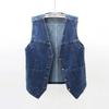 Giacca da donna Gilet Primavera Estate Gilet di jeans Gilet corto senza maniche allentato da donna