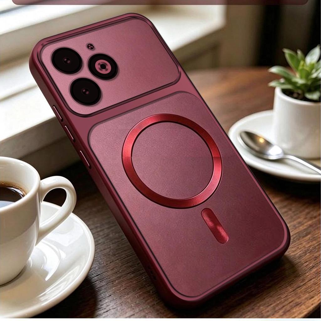Cyberpunk Magnetic CD Texture Ring Case for TECNO SPARK GO 2024 20 20C 10 Pro POP8 infinix HOT40i SMART HD PRO Plus itel A50 Metallic Sheen Cover