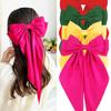 4Pcs Hair Bows Clips For Women, Black Bow White Bow Pink Bows Bow Hair Clips For Women Ribbons Bow Barrettes Satin Hair Bows Long Tail Clips