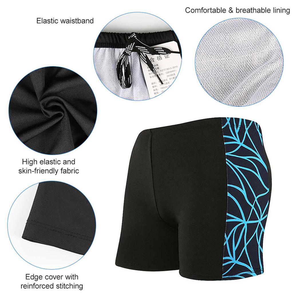 Quick Dry Men"s Swimming Trunks Sport Underwear Drawstring Boxer Briefs Summer Breathable Elastic