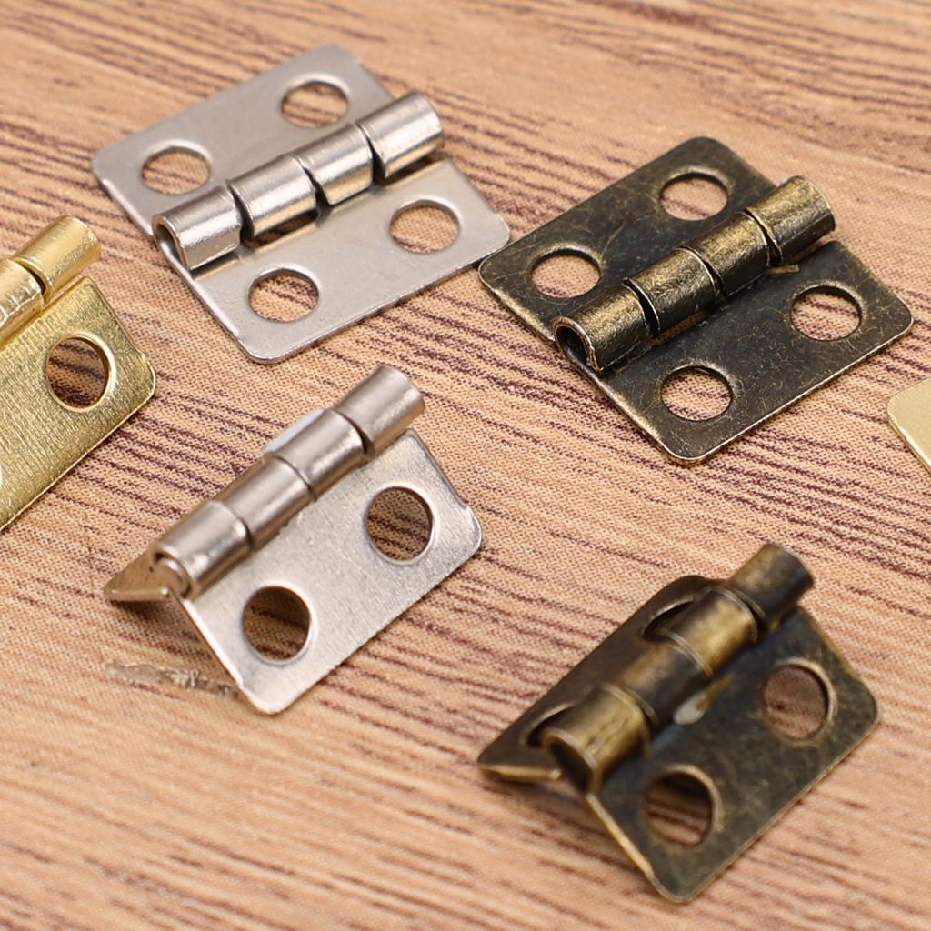 Mini Dollhouse Hinges 180 Degree Folding Hinge DIY Craft Wooden Jewelry Box Miniature Furniture Cabinet Closet Hinges with Screw