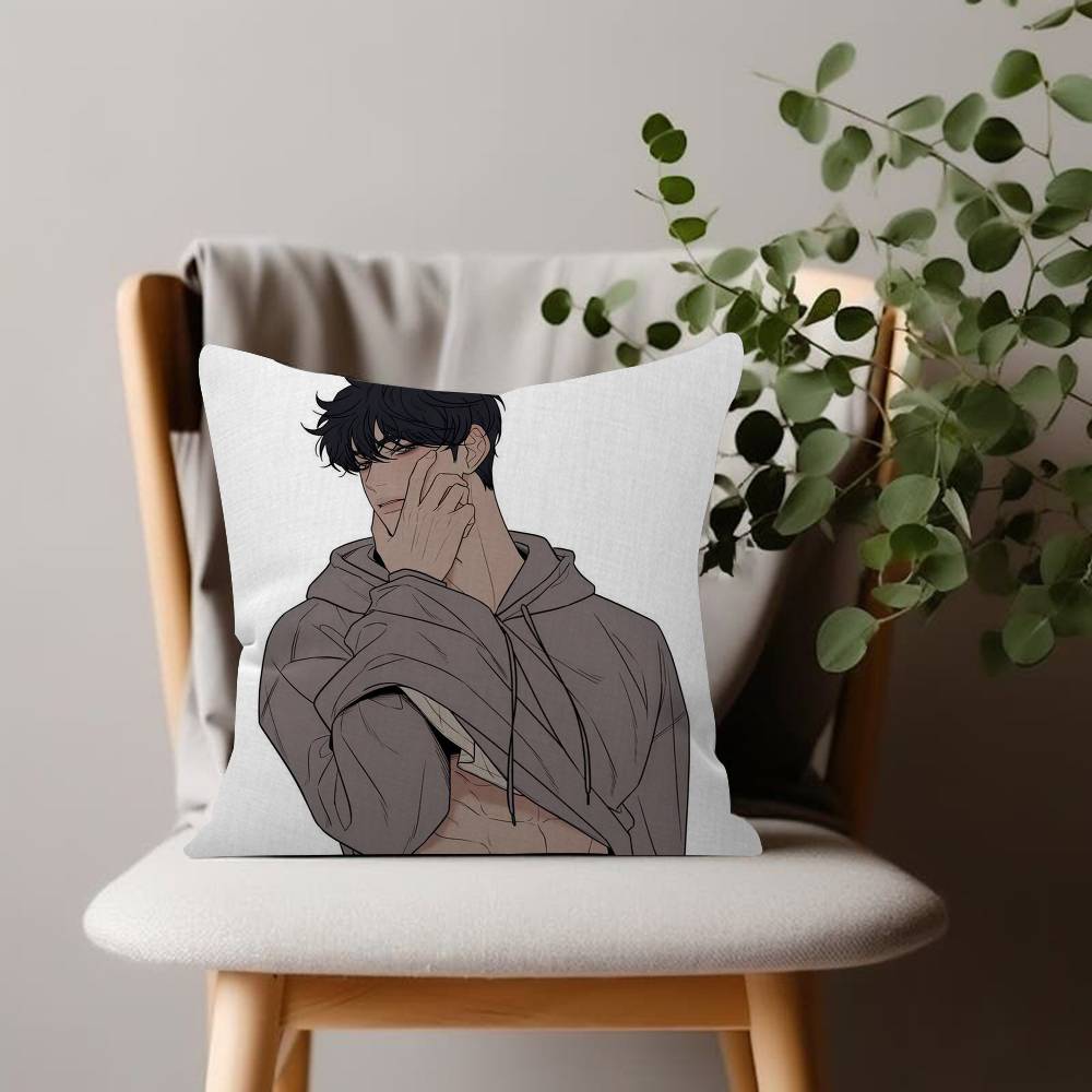 Ovely Korean Manhwa Operation True Love Cushion Cover Soft Pillow Case for Sofa Living Room Home Office Decor Protective Covers
