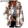 BITCED Naiste Vintage Vabaaja ruuduline sügis-talvine pikkade varrukatega POLO kaelusega jakid ja mantlid