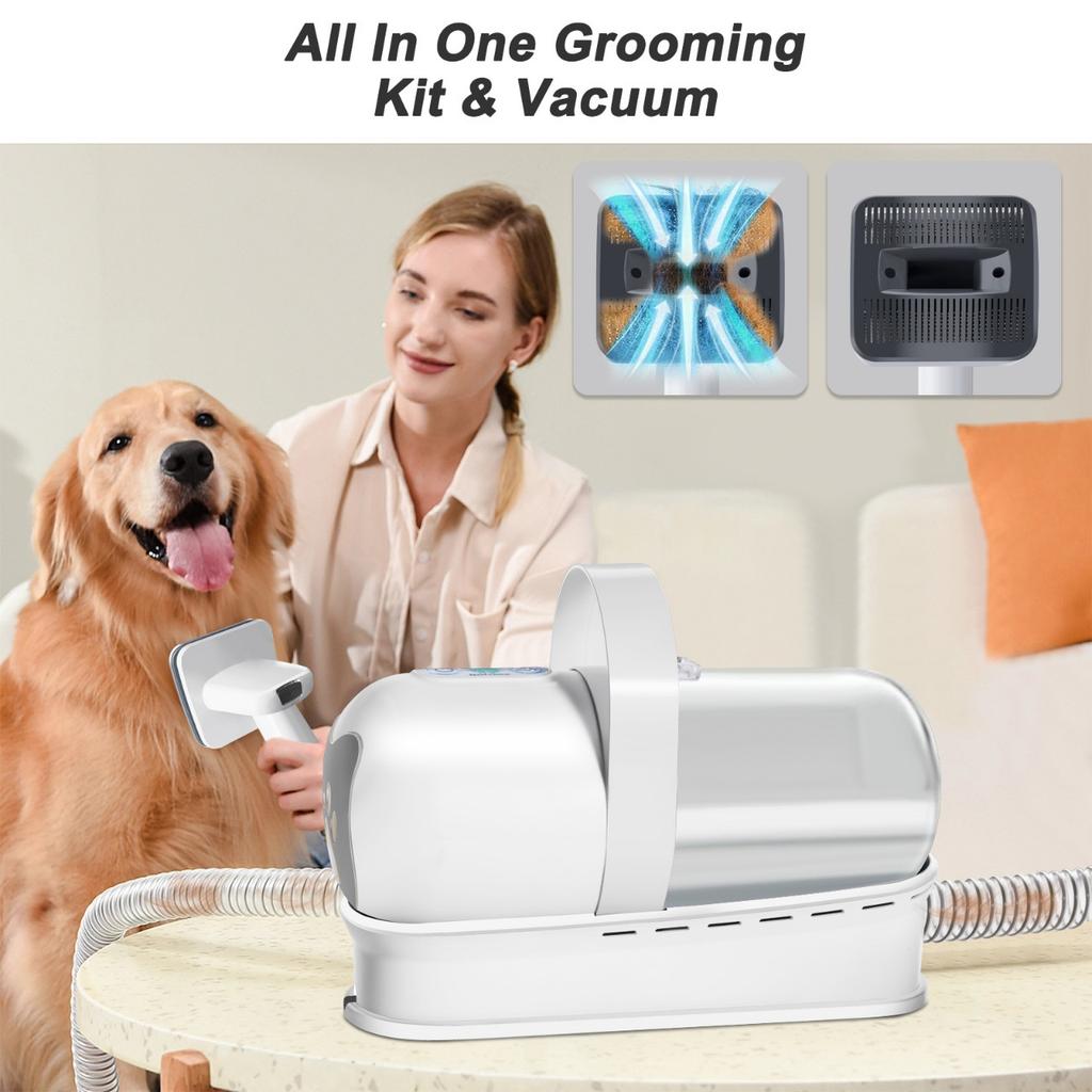 New 7-in-1 Multi-functional Pet Hair Trimmer, Dog and Cat Vacuum Set, Vacuum Trimming and Shaving Machine