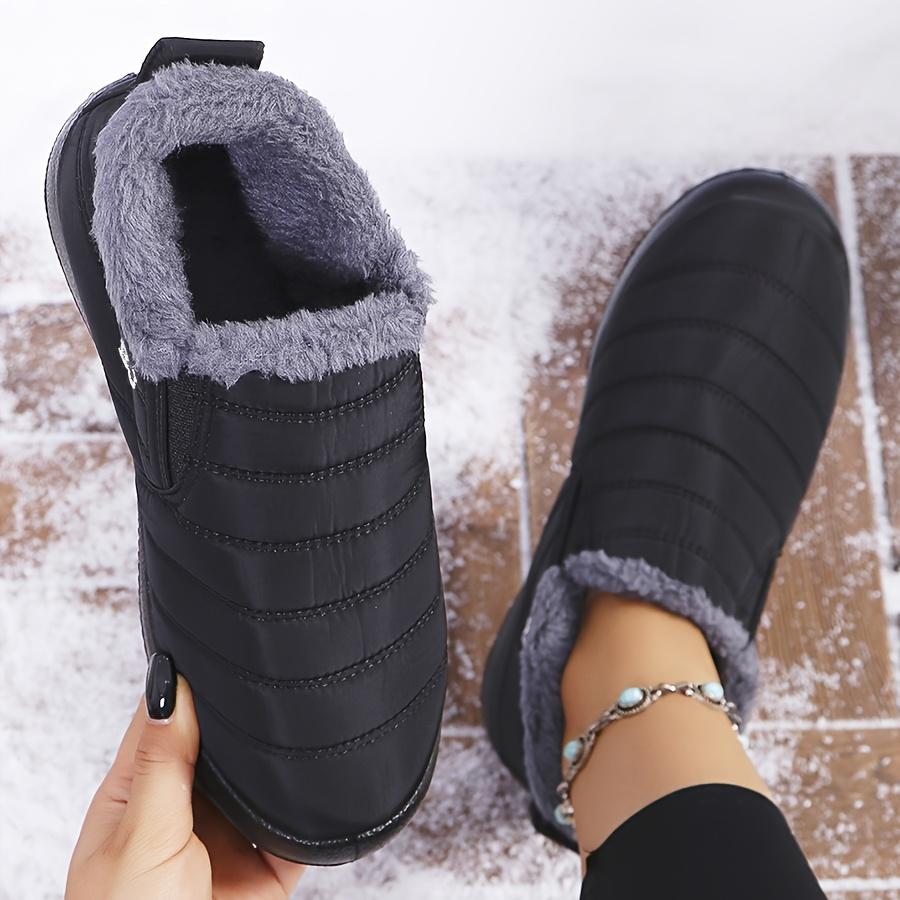Botas de Invierno Ultra Cálidas Suela Gruesa Antideslizante Aislamiento de Grado Ártico Tacón Bajo Punta Redonda Color Sólido Diseño Minimalista