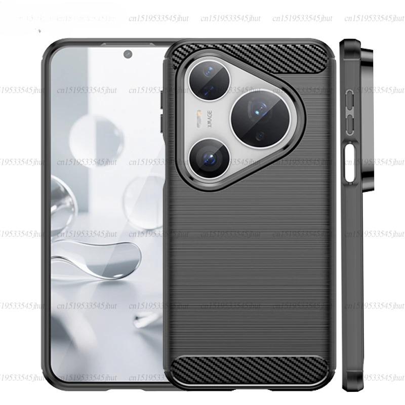 For Huawei Pura 80 Pro Case Anti-knock Silicone Carbon Fiber Back Cover Huawei Pura 80 Ultra Case For Huawei Pura 80 Pro Case