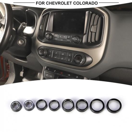 8pcs Center Climate Control Knob Cover Rings For Chevy Colorado/GMC Canyon 2014+