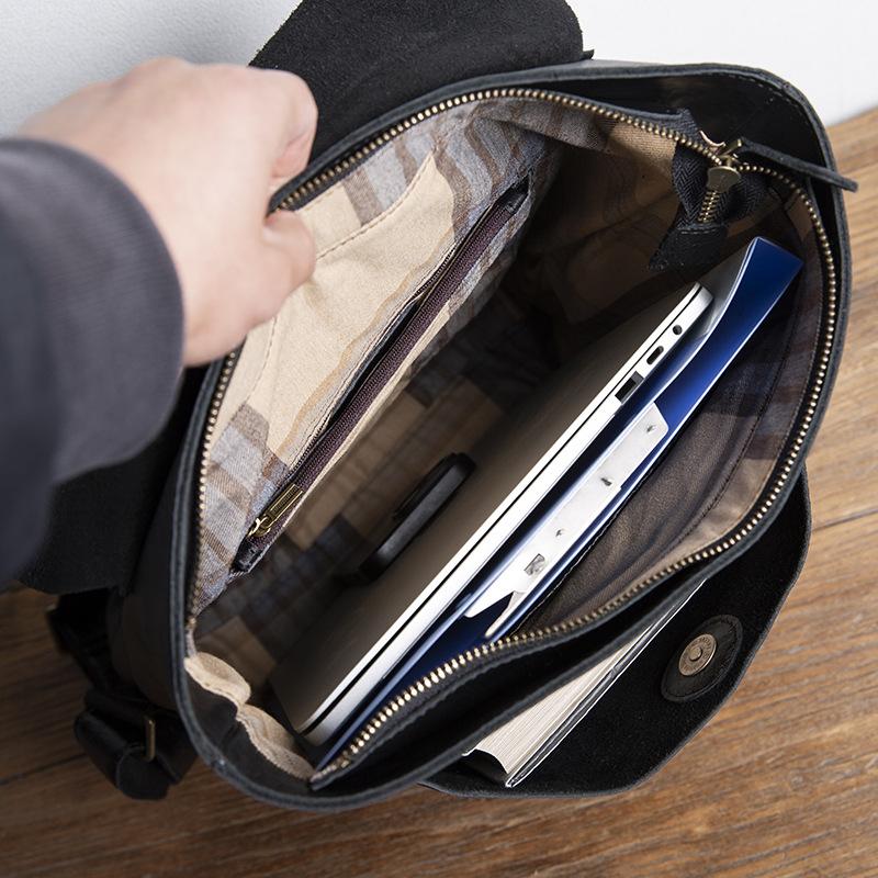 Leather backpack men's retro backpack Korean version student schoolbag leisure travel bag simple first layer cowhide