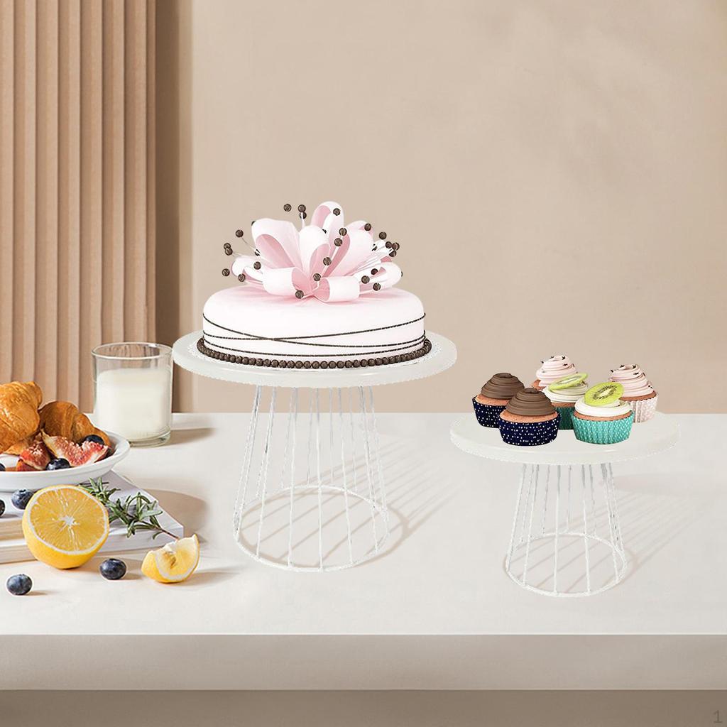 2 Pieces Dessert Display Plate Decor Storage Tray for Wedding Cafe Baking Celebration