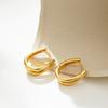 New Trendy Mix Color Bilayer U Shape Ear Buckle Small Huggie Hoop Earrings Waterproof Colorblocked Ear Ring Thanksgiving Gifts