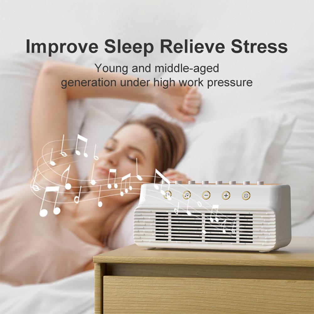 Portable White Noise BT Speaker with 8 Nature Sounds Nature Sound Music Box Type-C Rechargeable for Bedroom Living Room Bedside