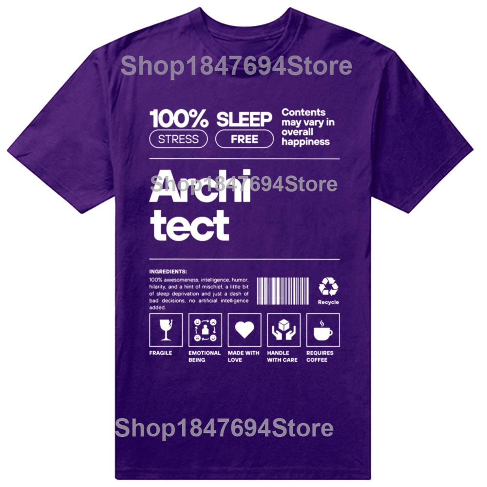 Rolig Arkitekt Arkitektur Grafik 100% Bomull T-shirts Herr Dam Mode Casual T-shirt Lös Oversized Streetwear T-shirt