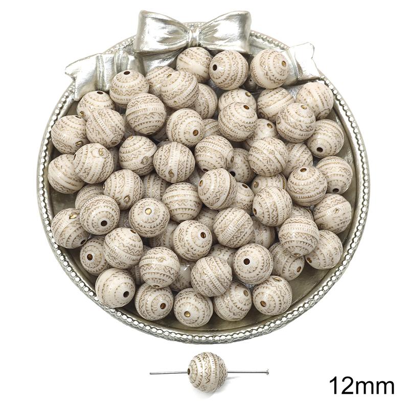 

Акрилові намистини Бароко Ретро Золоті У формі квітки Плоскі круглі намистини для виготовлення ювелірних виробів DIY Браслети Намисто 12mm 35pcs білий