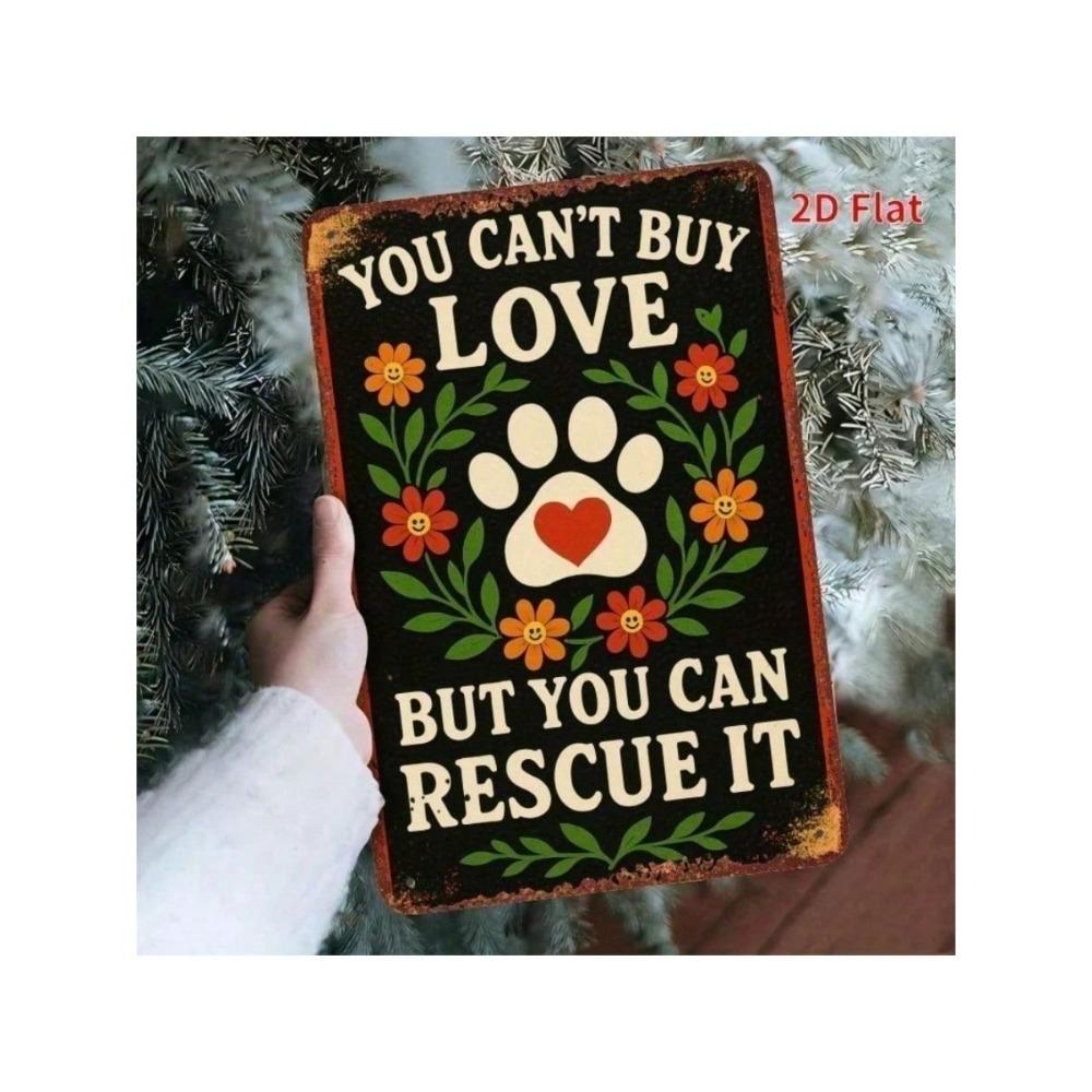 Vintage Metal Sign Dog Rescue Wall Art Decor for Cafe Bar Home