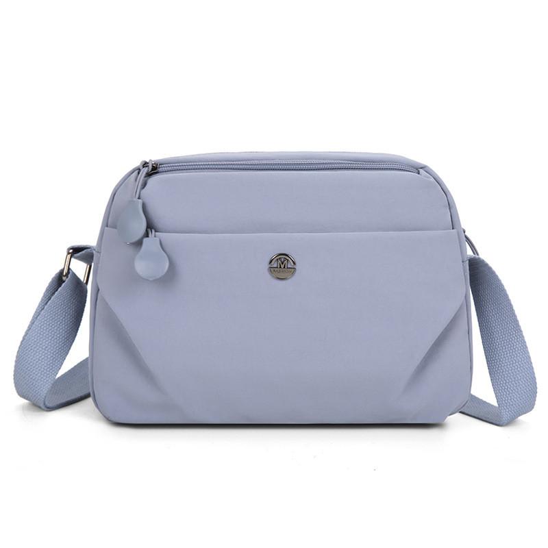 Crossbody Nylon Square Bag With Top Zipper And Inner Pocket For Casual Outings