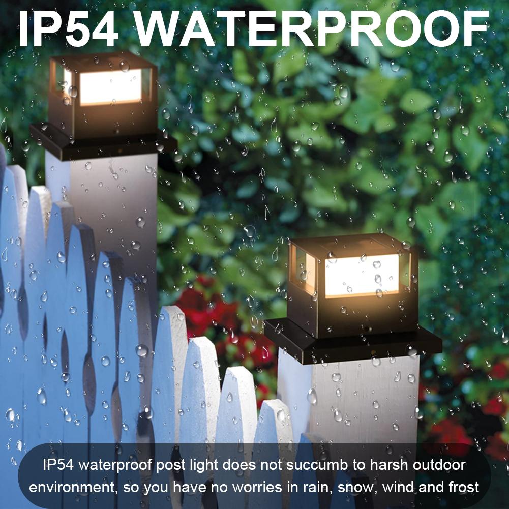Waterproof Patio Fence Gate Street Lamp LED Solar Garden Pillar Light Outdoor Column Patio Fence Light for Courtyard Pathway