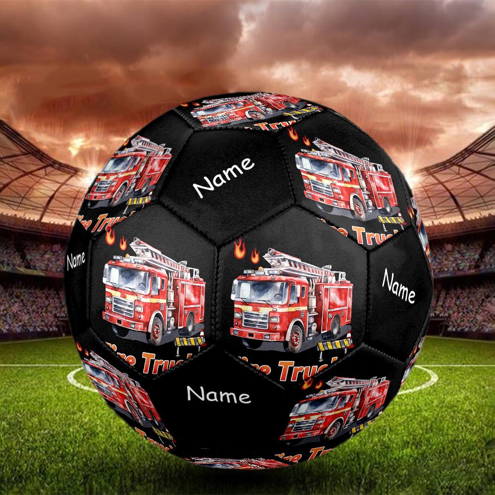 Custom Name Fire Truck Theme Size 5 Soccer Ball, Suitable for Both Indoor and Outdoor Matches, a Gift Suitable for Everyone.