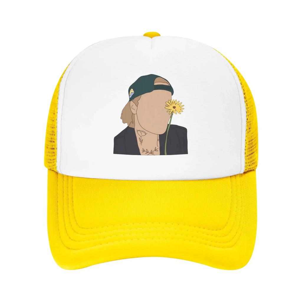 Handsome Bieber With Flower Make You Crazy Hiking Mesh Baseball Caps Women Men  Printing Female Beach Dad Hats Peaked Cap
