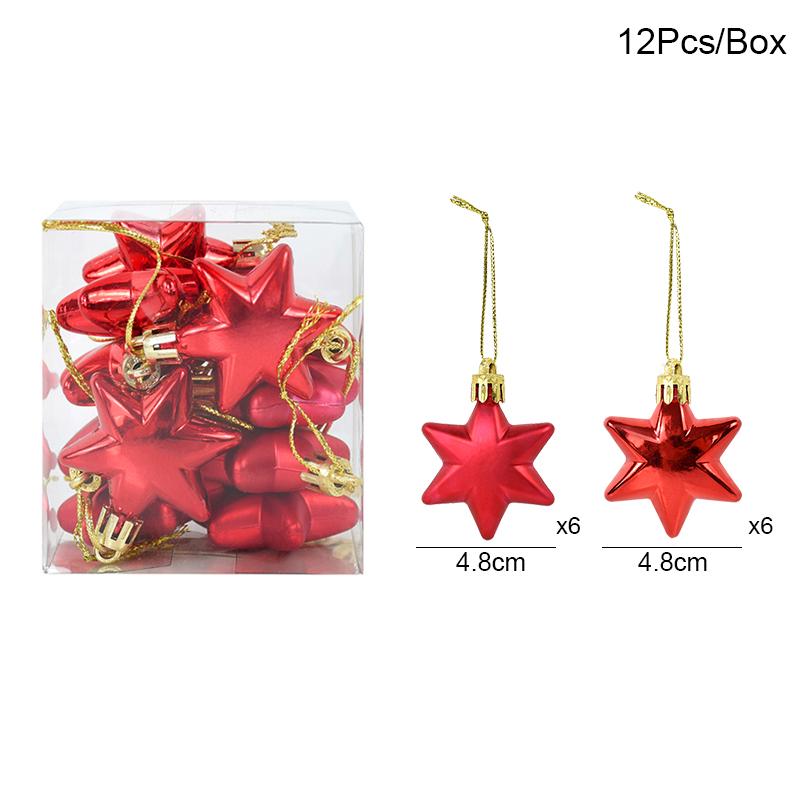 12 Piezas Adornos de Árbol de Navidad Estrella Dorada Bola Colgante para Árbol de Navidad 2024 Decoración Navideña para el Hogar Navidad Regalo de Año Nuevo