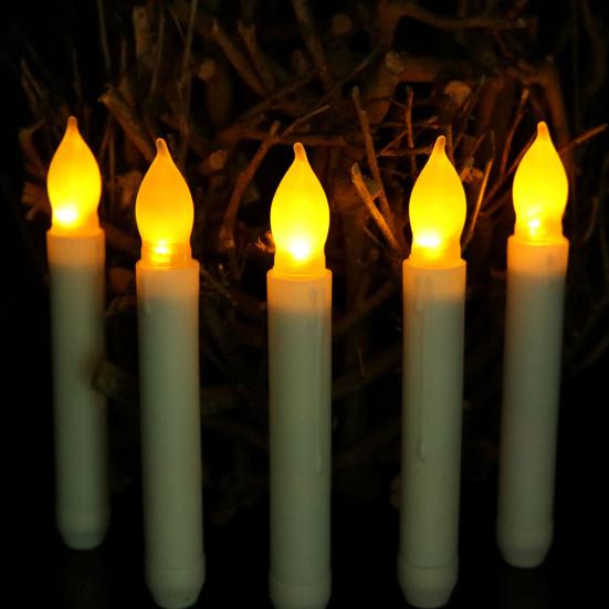 6/12Pcs LED Electronic Candle Battery Operated Flameless Candle Realistic Flickering Flame Holiday Atmosphere Candle