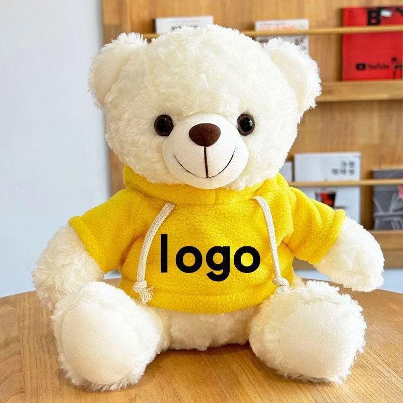 Teddy Bear Plush Toy with Cute Logo and School Emblem Design