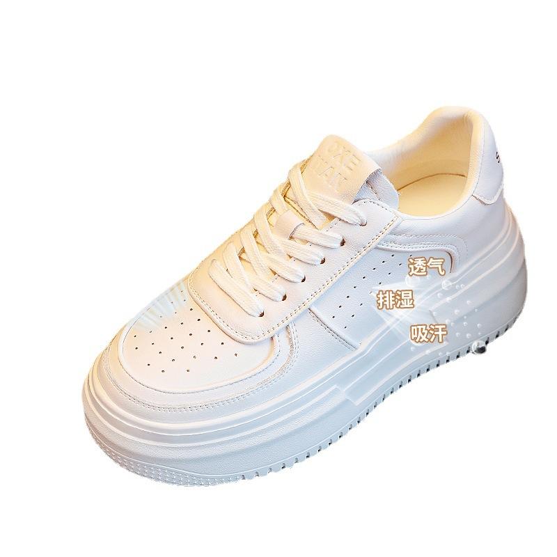 Dicksohlige kleine weiße Schuhe Damen Sport Frühling und Herbst Erhöhend Lässige Board-Schuhe Muffin Damenschuhe